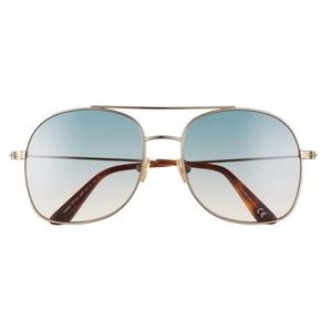 Tom Ford Delilah 58mm Tinted Aviator Sunglasses with box and authenticity card